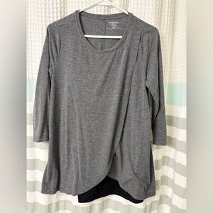 Motherhood Maternity medium Gray and black nursing Top